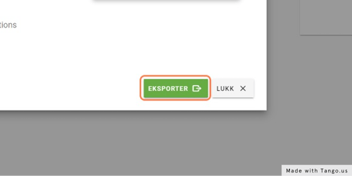 Trykk så på Eksporter